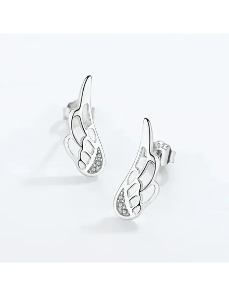 Stříbrné náušnice Elegant Angel Wings