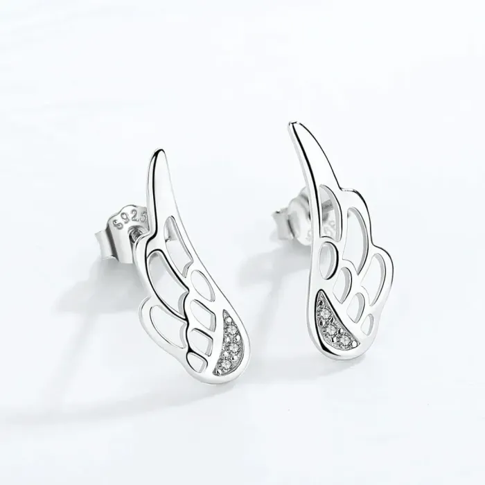 Stříbrné náušnice Elegant Angel Wings