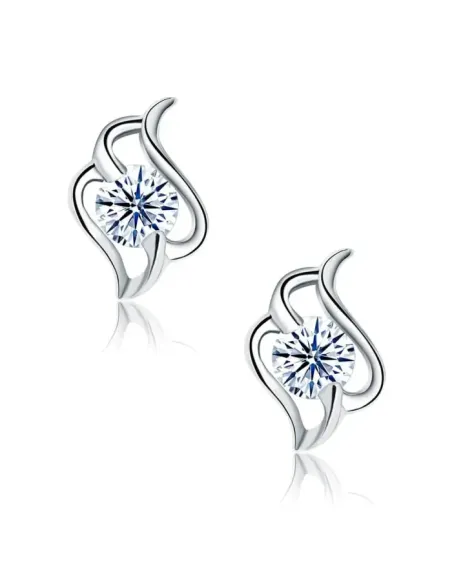 Stříbrné náušnice Crystal Angel Wings