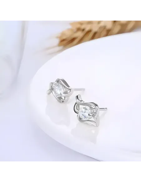 Stříbrné náušnice Crystal Angel Wings