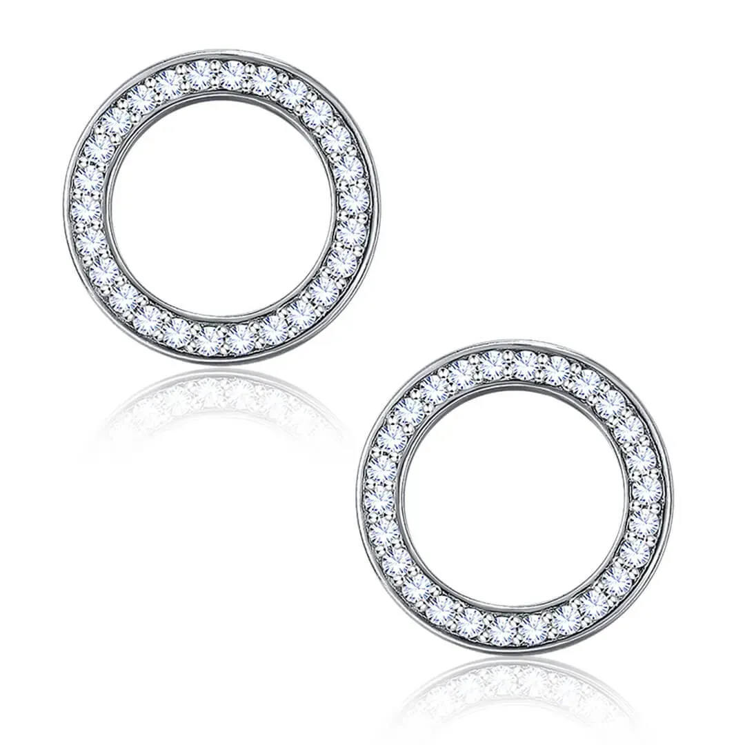 Stříbrné náušnice Eternity se zirkony