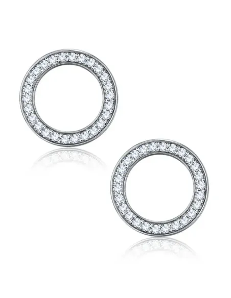 Stříbrné náušnice Eternity se zirkony