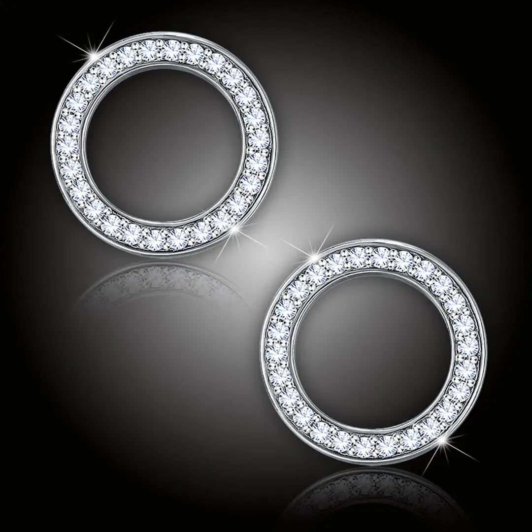 Stříbrné náušnice Eternity se zirkony 2