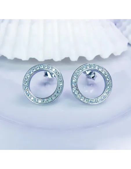 Stříbrné náušnice Eternity se zirkony