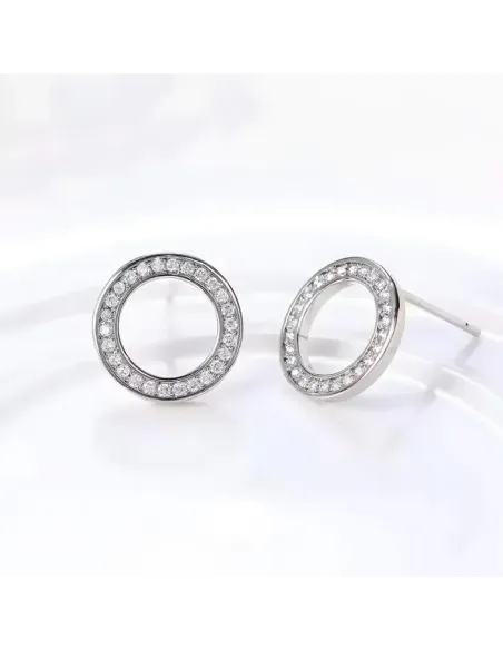 Stříbrné náušnice Eternity se zirkony