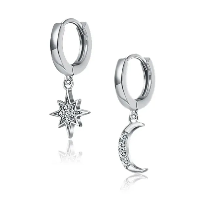 Stříbrné náušnice Night Sky s kubickými zirkony