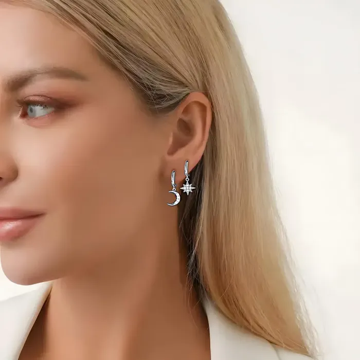 Stříbrné náušnice Night Sky s kubickými zirkony