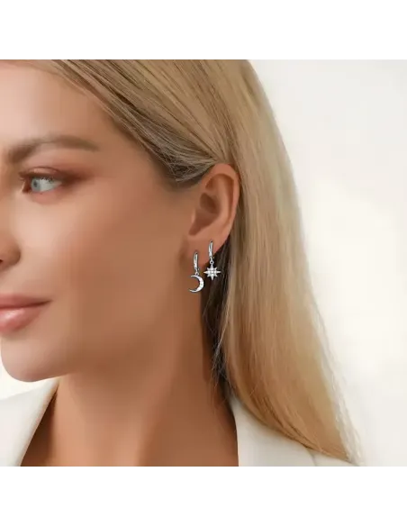 Stříbrné náušnice Night Sky s kubickými zirkony