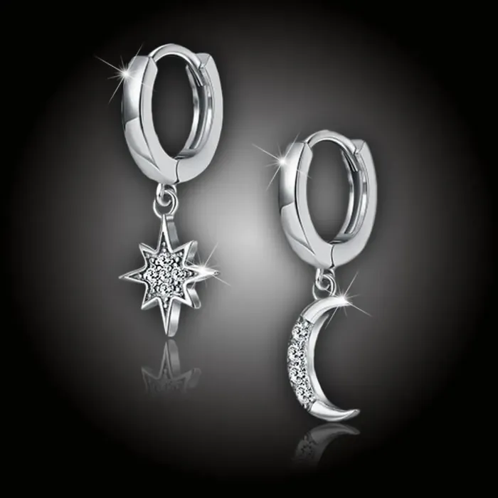 Stříbrné náušnice Night Sky s kubickými zirkony