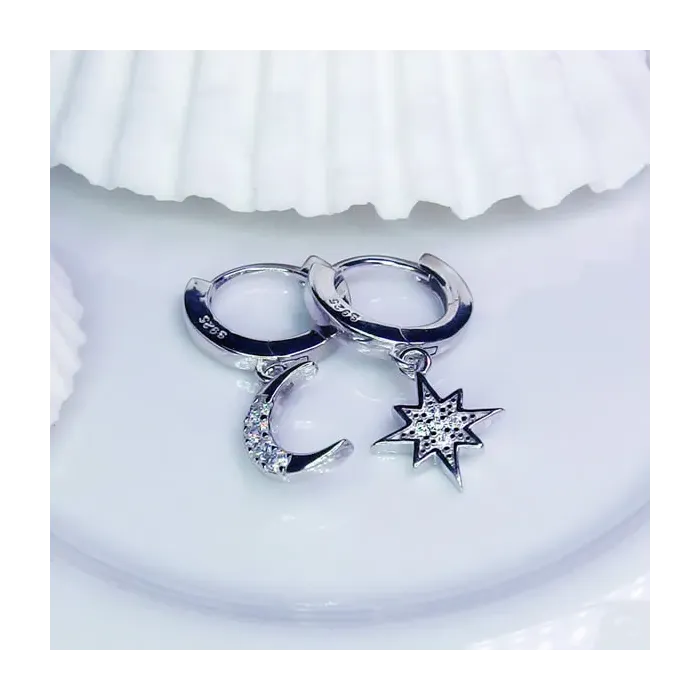 Stříbrné náušnice Night Sky s kubickými zirkony