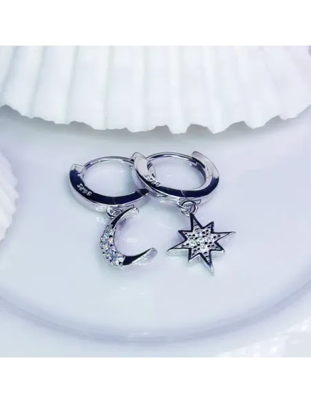 Stříbrné náušnice Night Sky s kubickými zirkony