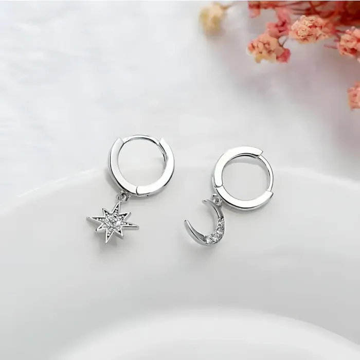 Stříbrné náušnice Night Sky s kubickými zirkony