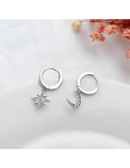 Stříbrné náušnice Night Sky s kubickými zirkony