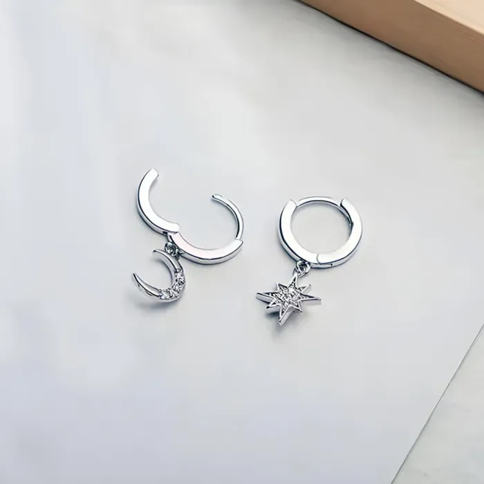 Stříbrné náušnice Night Sky s kubickými zirkony