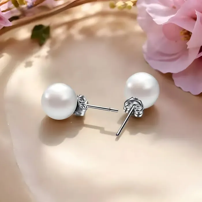 Stříbrné náušnice Pearl Elegance