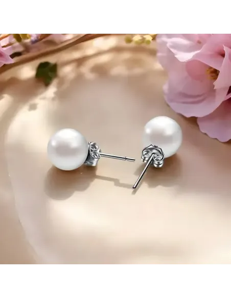 Stříbrné náušnice Pearl Elegance