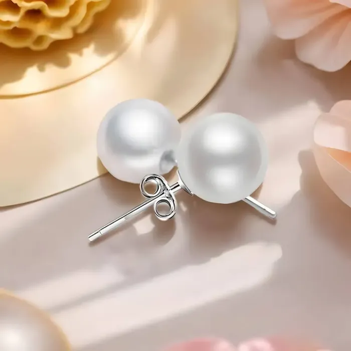 Stříbrné náušnice Pearl Elegance