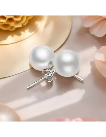 Stříbrné náušnice Pearl Elegance