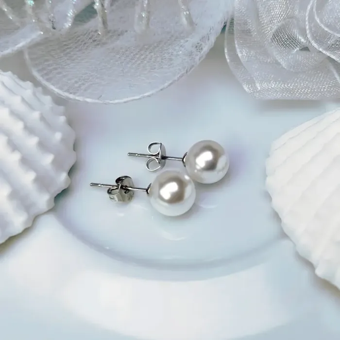 Stříbrné náušnice Pearl Elegance