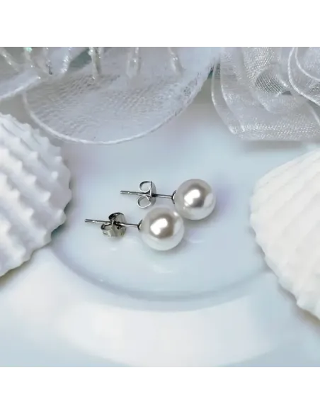 Stříbrné náušnice Pearl Elegance