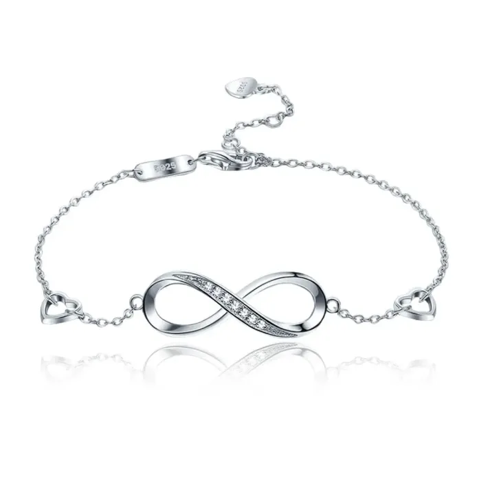 Stříbrný náramek Infinity Love s kubickými zirkony
