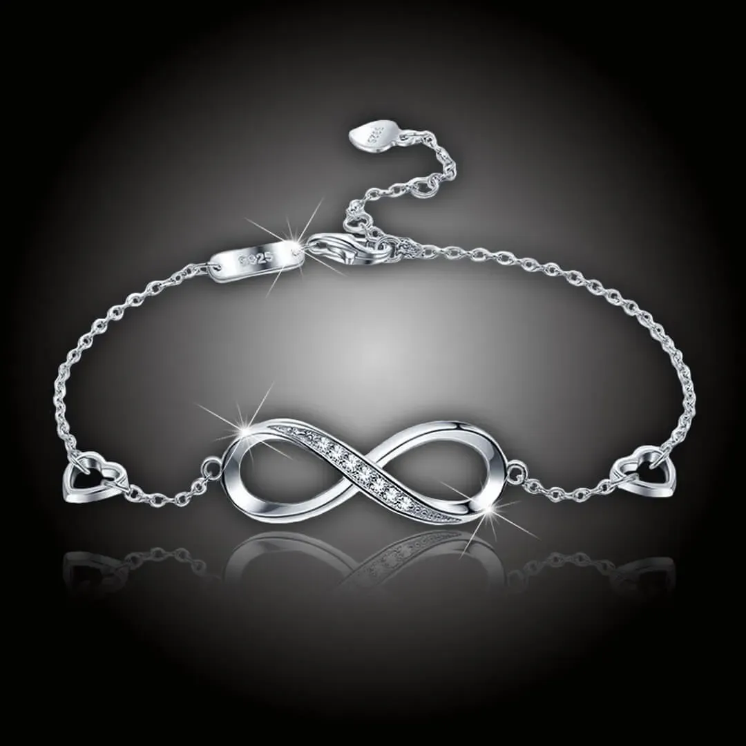 Stříbrný náramek Infinity Love s kubickými zirkony 2