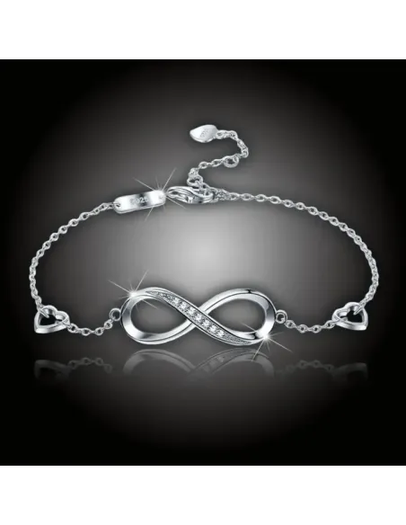 Stříbrný náramek Infinity Love s kubickými zirkony