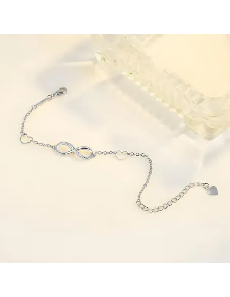 Stříbrný náramek Infinity Love s kubickými zirkony
