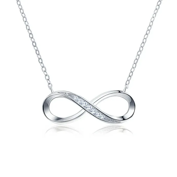 Stříbrný náhrdelník Infinity s kubickými zirkony
