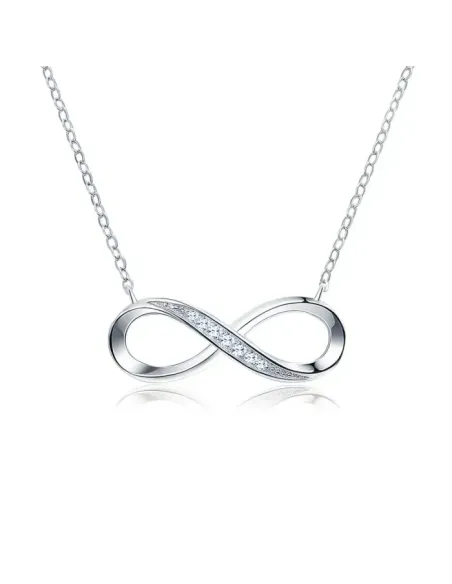Stříbrný náhrdelník Infinity s kubickými zirkony
