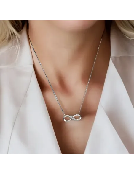 Stříbrný náhrdelník Infinity s kubickými zirkony