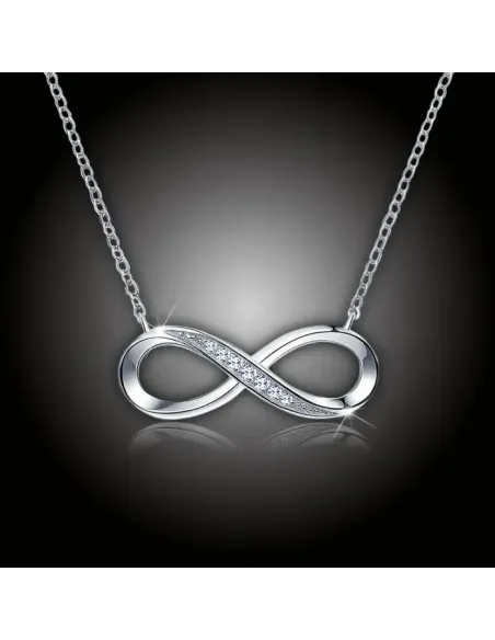 Stříbrný náhrdelník Infinity s kubickými zirkony
