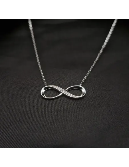 Stříbrný náhrdelník Infinity s kubickými zirkony