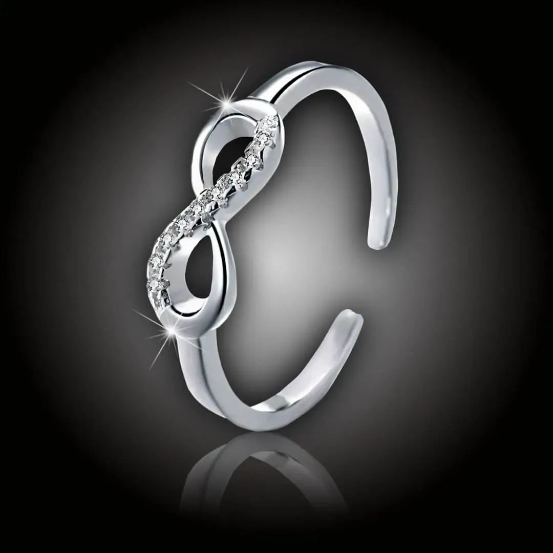 Stříbrný prsten Infinity se zirkony 2