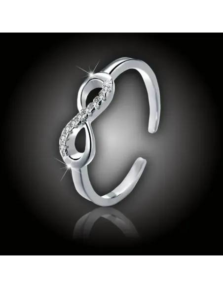 Stříbrný prsten Infinity se zirkony
