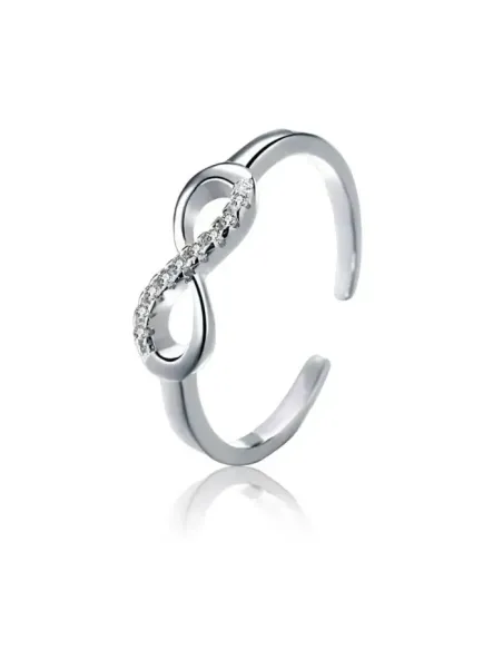 Stříbrný prsten Infinity se zirkony