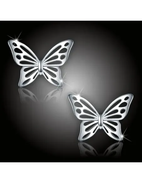 Romantické stříbrné náušnice Motýlek