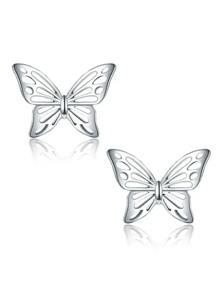 Romantické stříbrné náušnice Motýlek