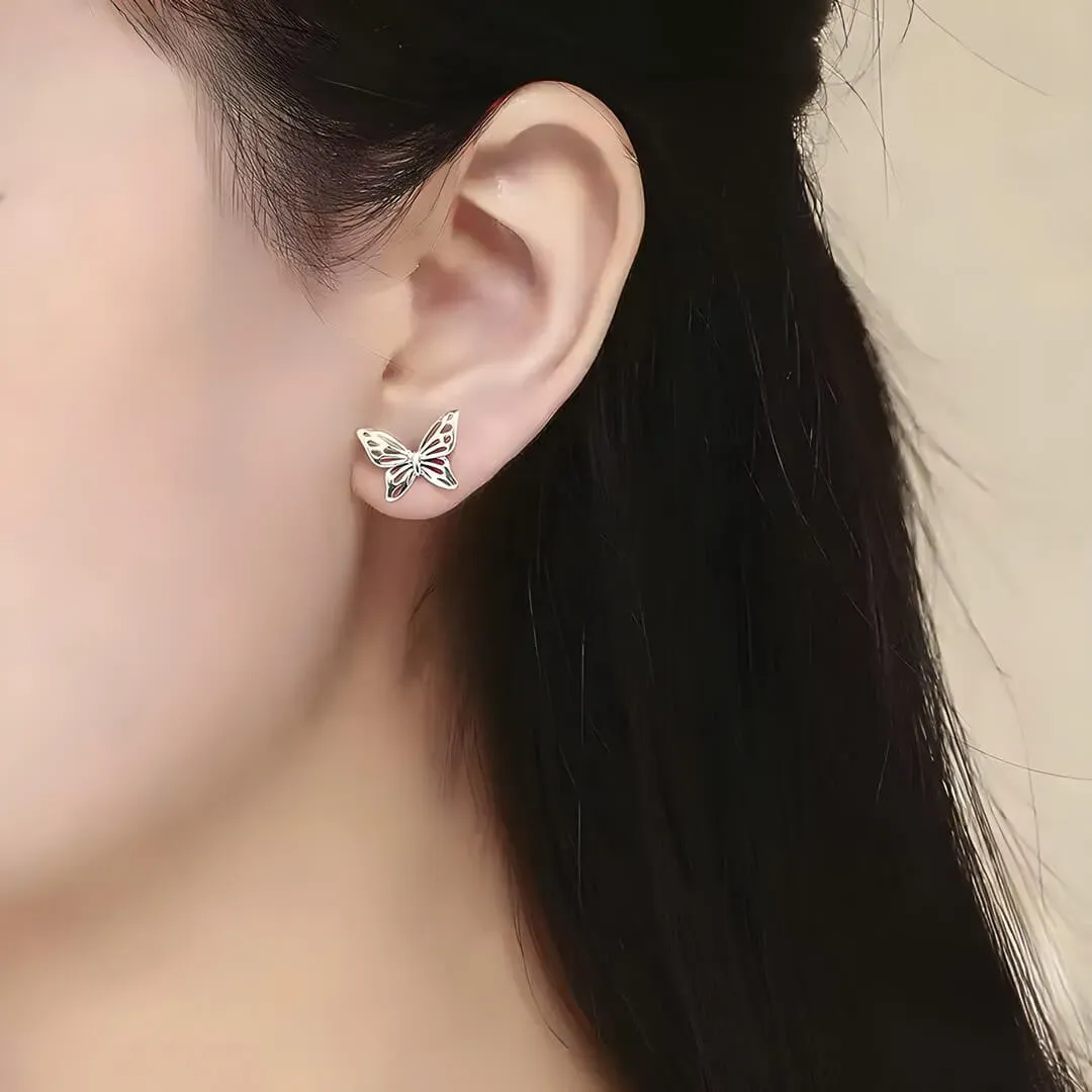 Romantické stříbrné náušnice Motýlek 2