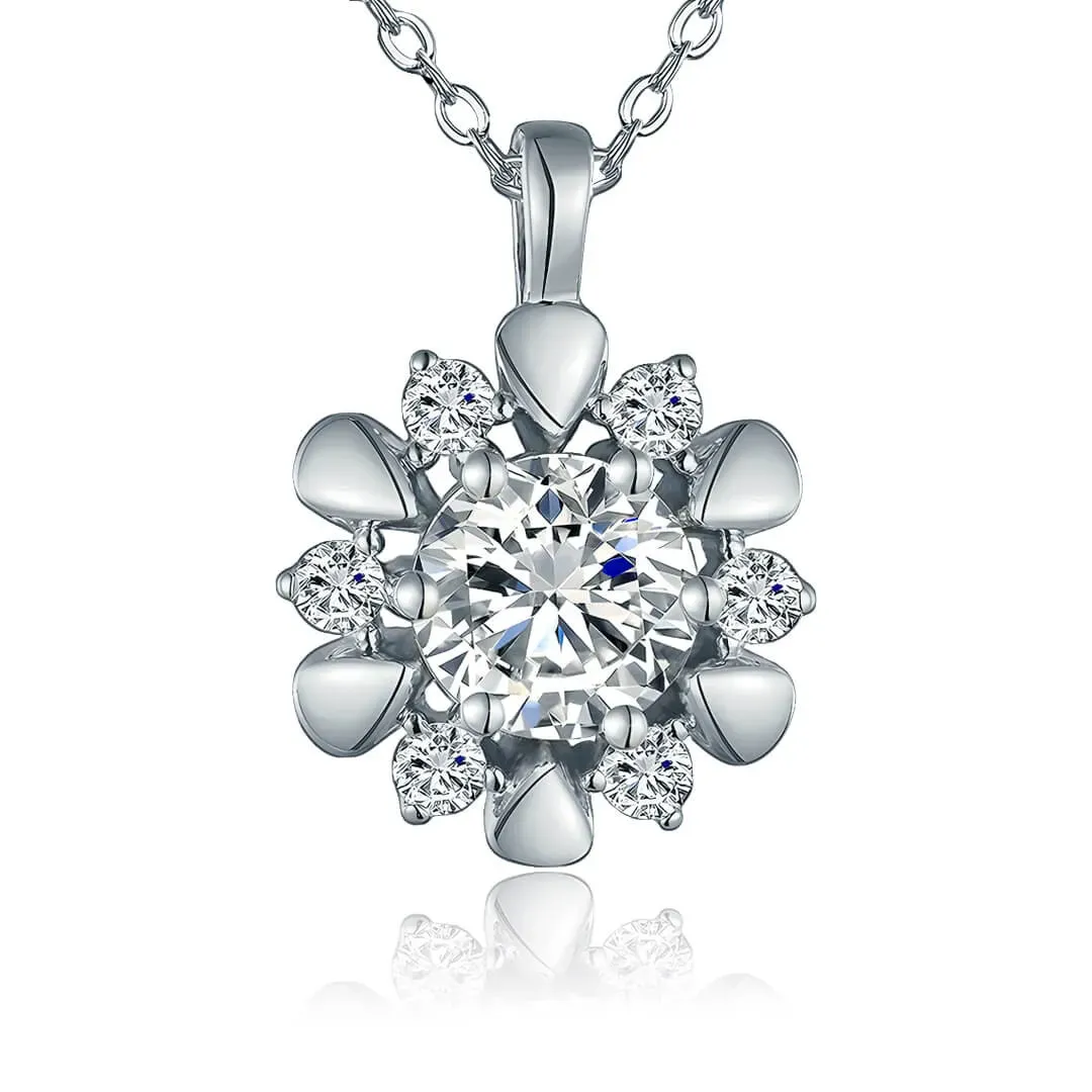 Zářivý náhrdelník Křišťálová květina se Swarovski® krystaly