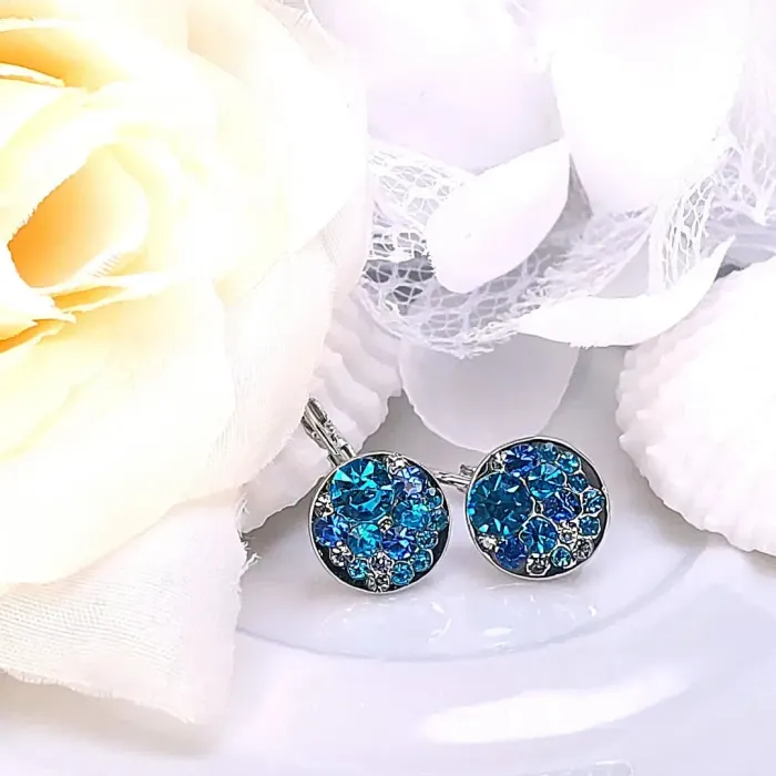 Náušnice Brillance Blue Dream s krystaly Swarovski®