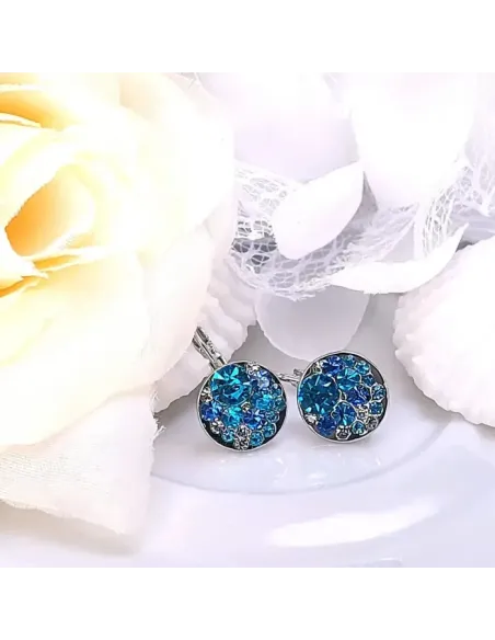 Náušnice Brillance Blue Dream s krystaly Swarovski®