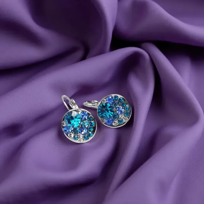 Náušnice Brillance Blue Dream s krystaly Swarovski®