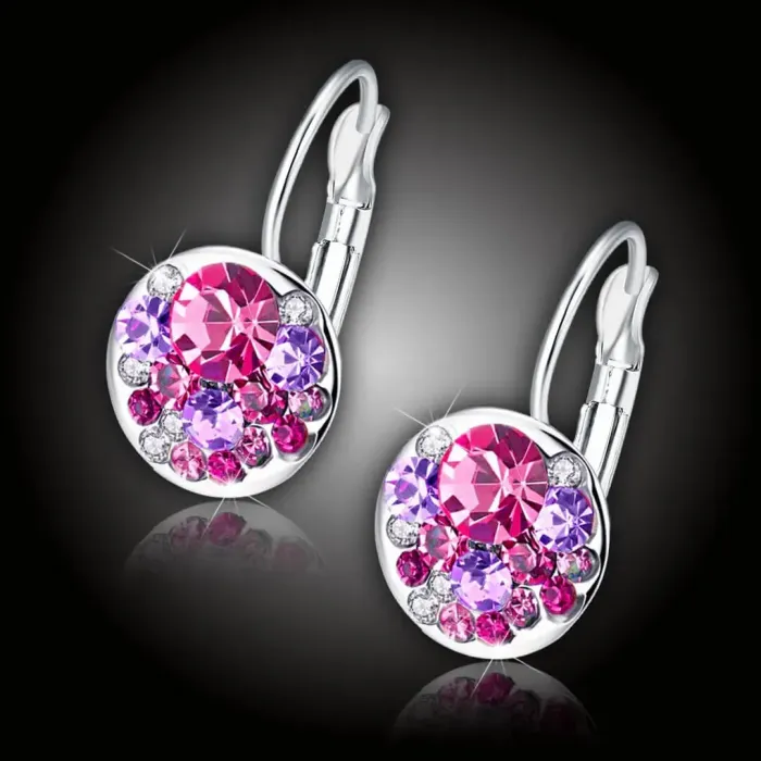Náušnice Brillance Pink Dream s krystaly Swarovski®