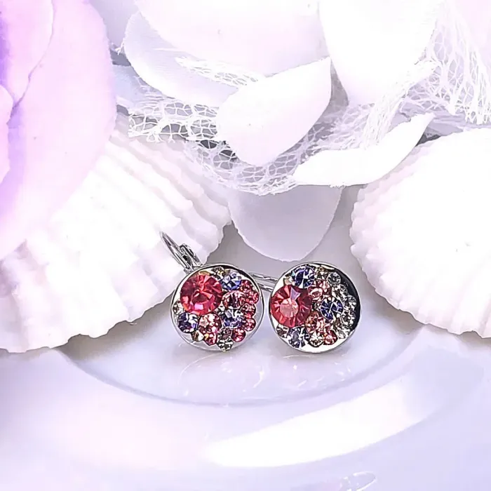 Náušnice Brillance Pink Dream s krystaly Swarovski®