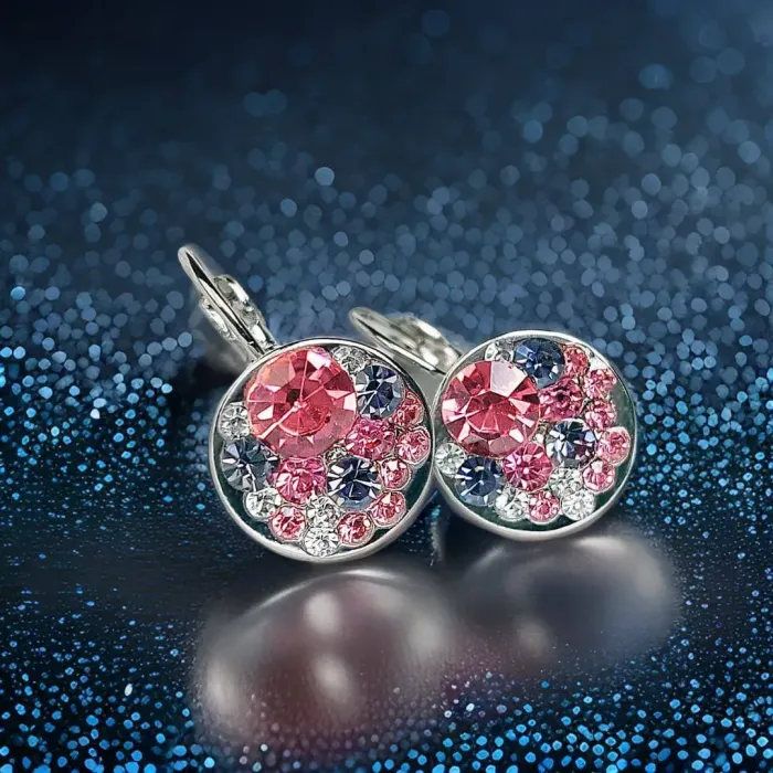 Náušnice Brillance Pink Dream s krystaly Swarovski®