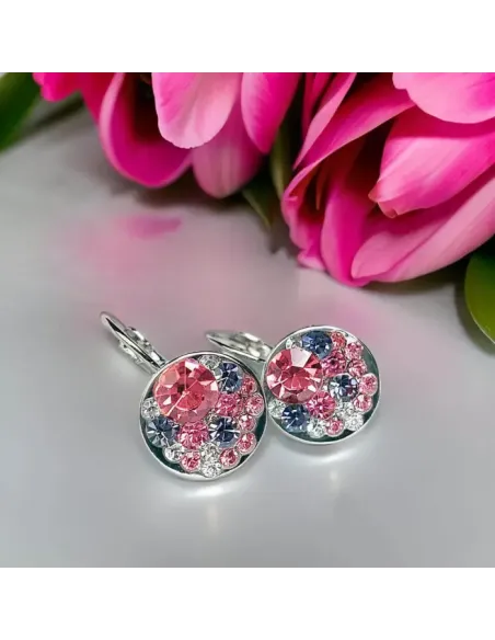 Náušnice Brillance Pink Dream s krystaly Swarovski®