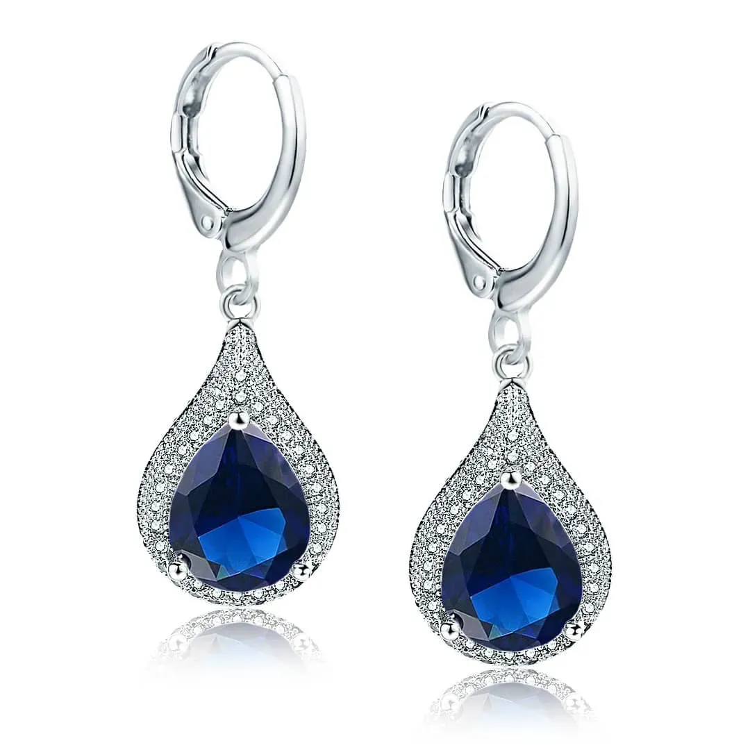 Náušnice Brillance Priscilla Royal Blue s krystaly Swarovski®