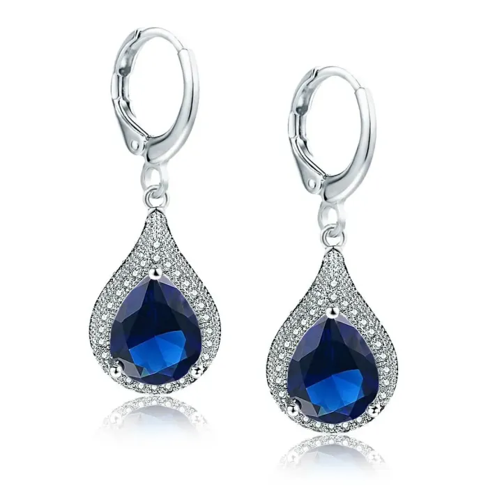 Náušnice Brillance Priscilla Royal Blue s krystaly Swarovski®