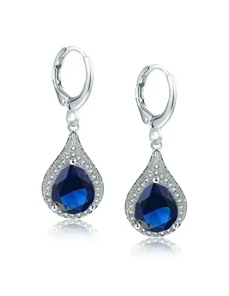 Náušnice Brillance Priscilla Royal Blue s krystaly Swarovski®